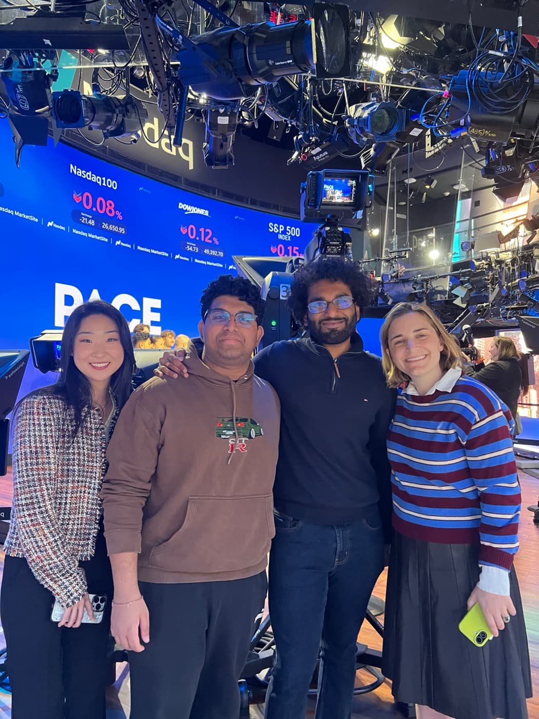 Group photo on the Nasdaq MarketSite floor